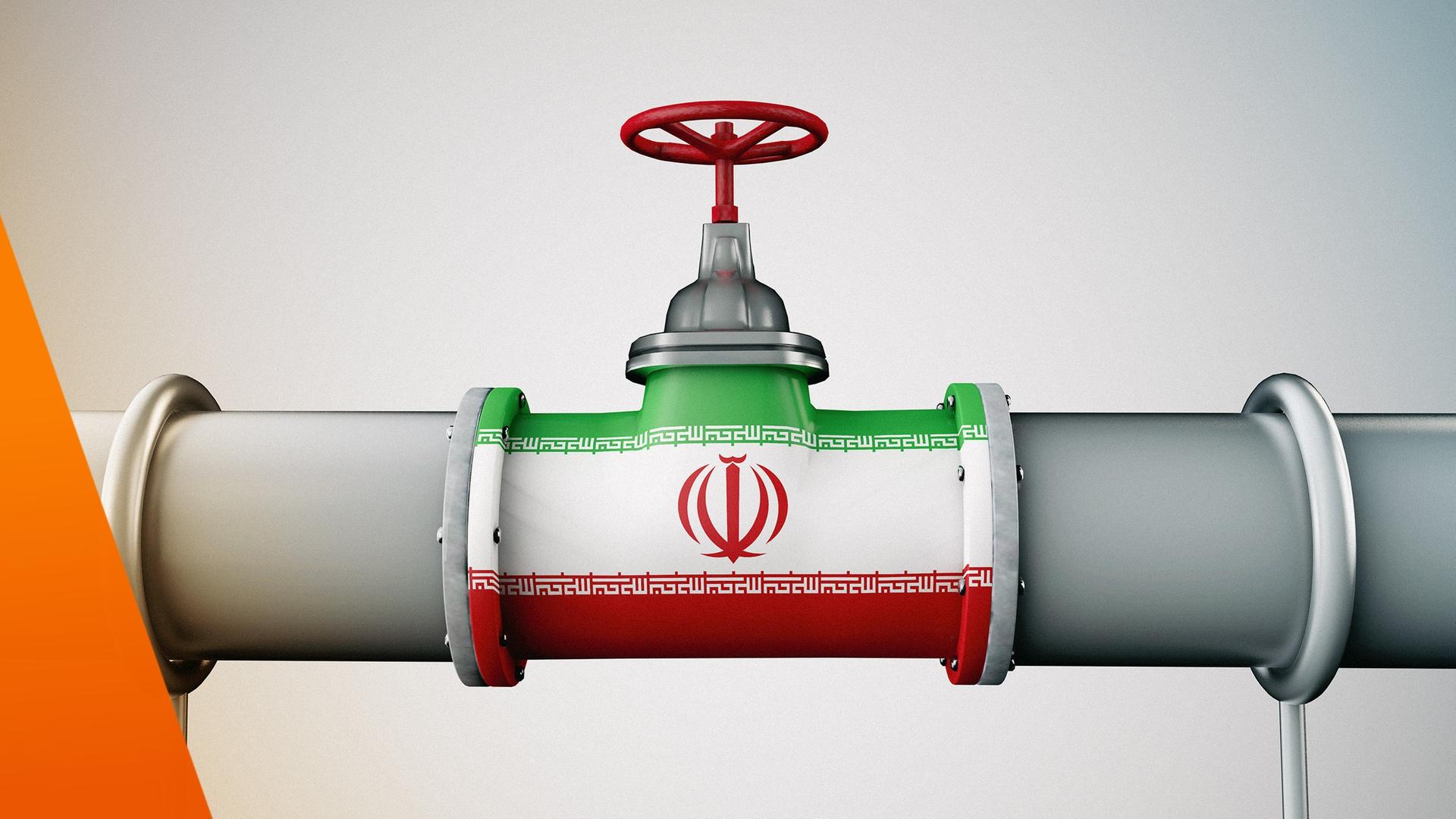 Pipeline mit iranischer Flagge