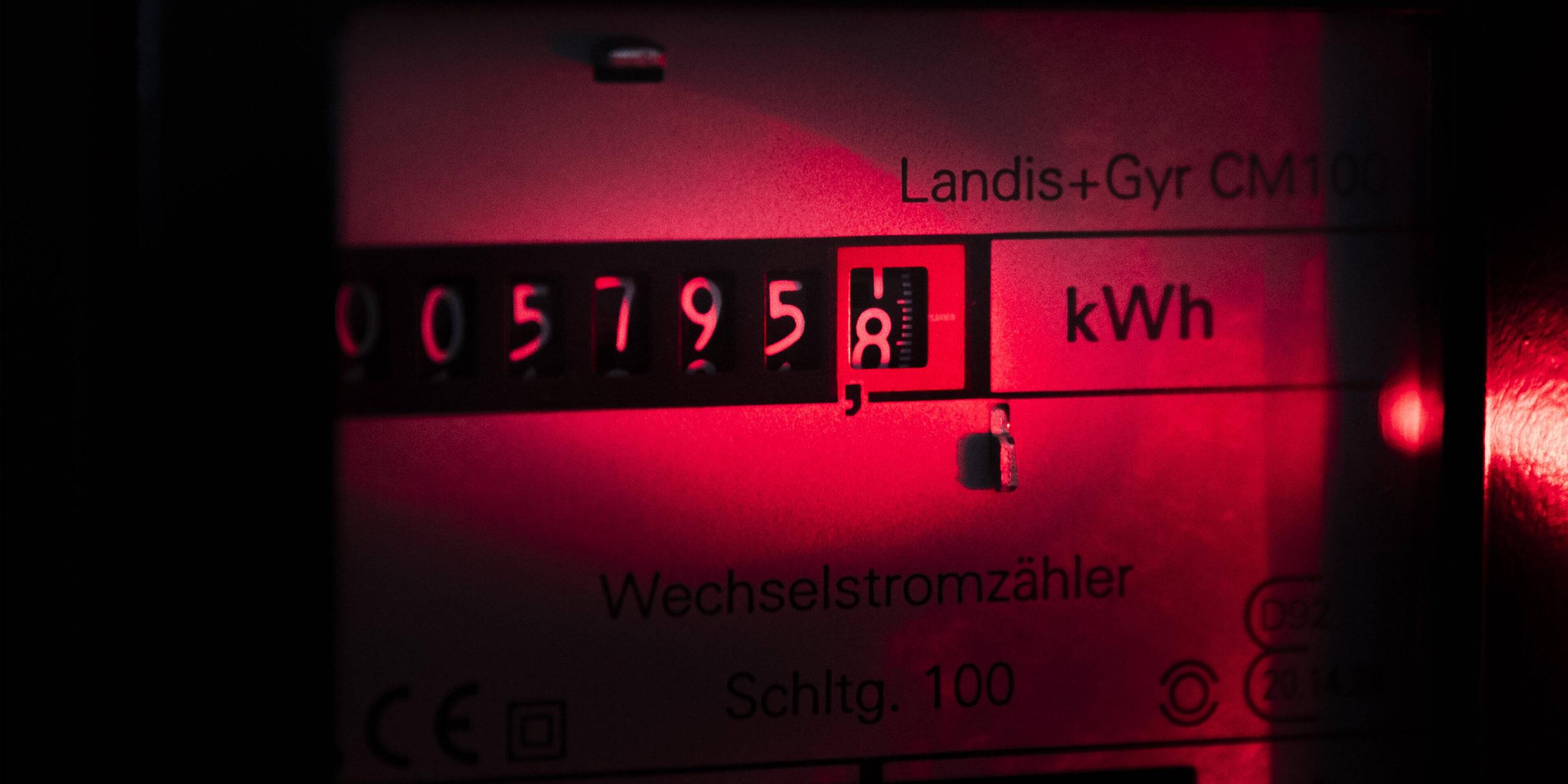 Ein Stromzähler, aufgenommen in Berlin, 05.01.2022