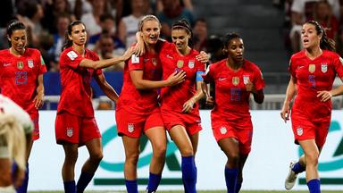 Die amerikanische Mannschaft am 02.07.19 in Lyon