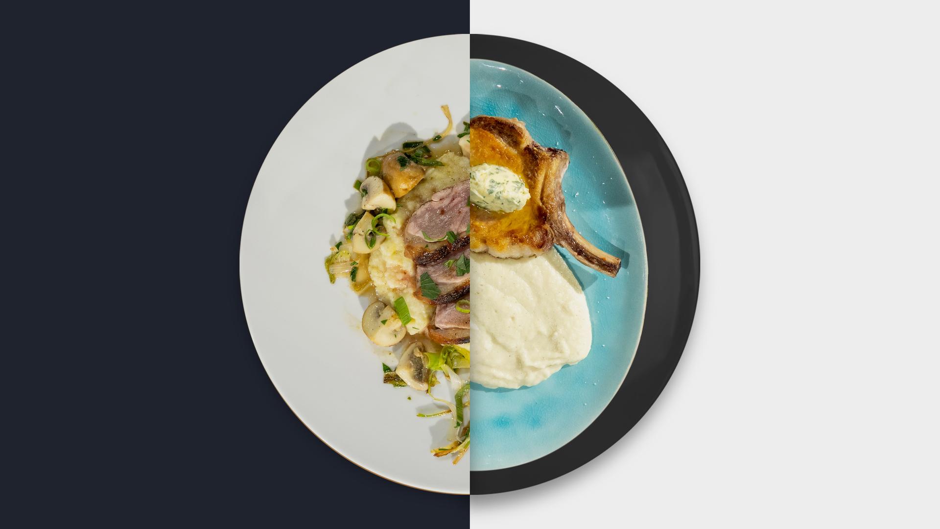 Entenbrust vs. Iberico-Kotelett 