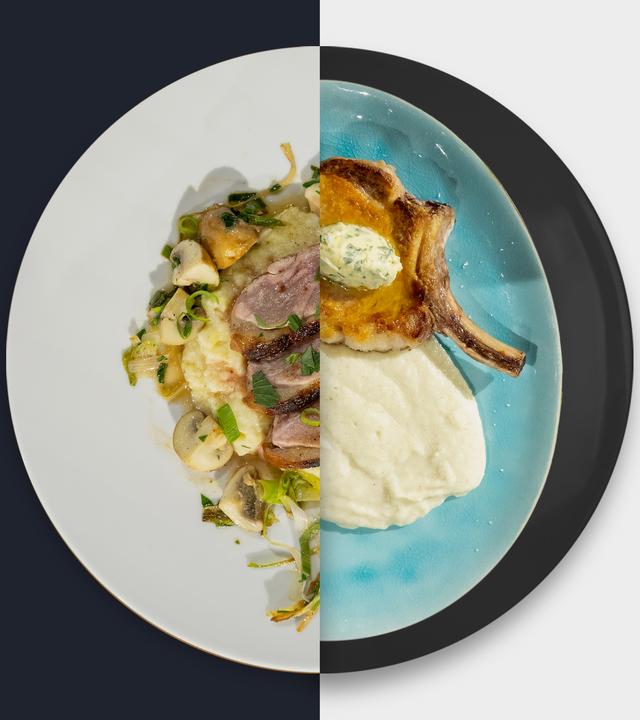 Entenbrust vs. Iberico-Kotelett 