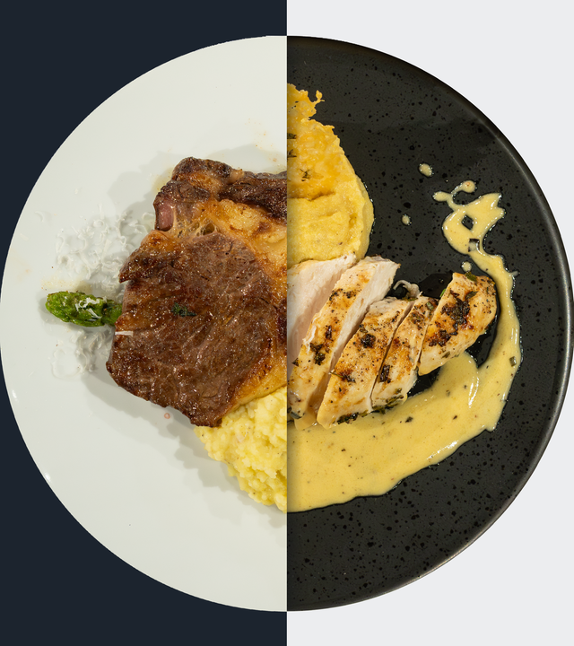 Entrecôte vs. Zitronen-Rosmarin-Hähnchen