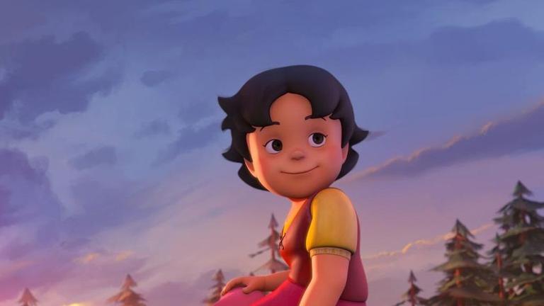 Heidi ist gespannt auf ihr neues Leben in den Bergen.