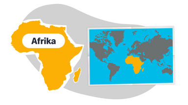 Afrika auf der Weltkarte