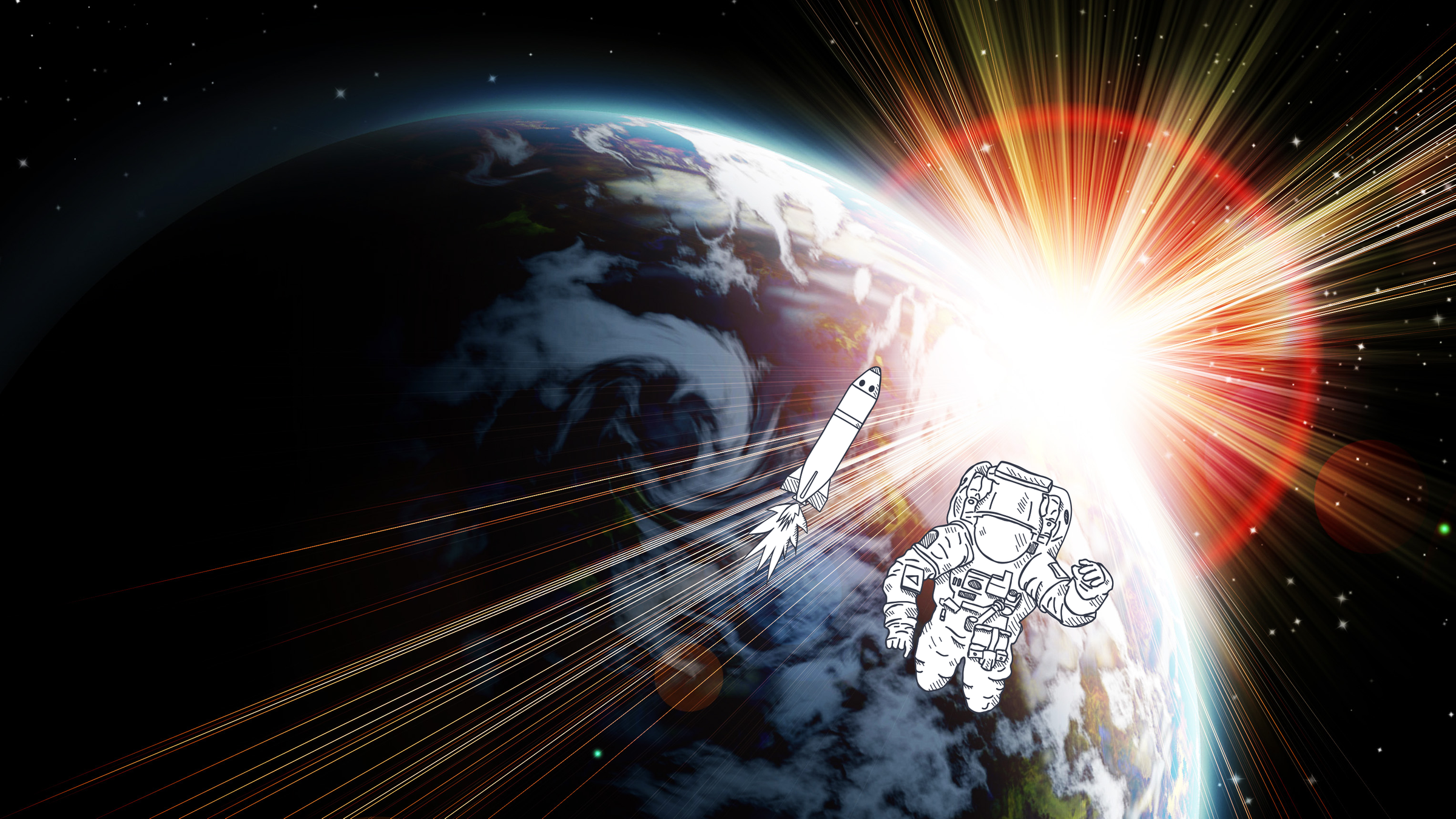 Die Erde vom Weltall aus betrachtet