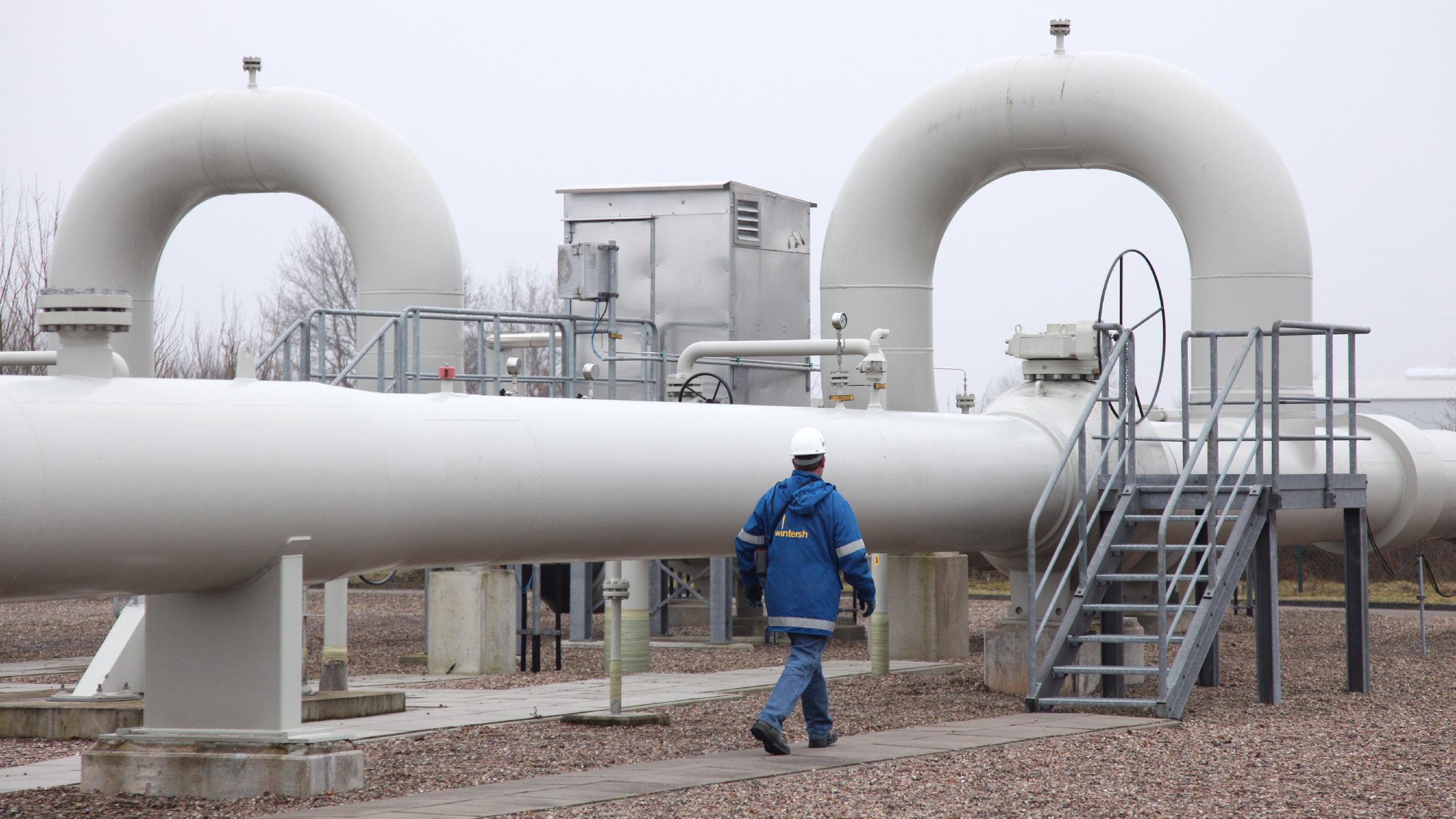 Pipeline auf dem Erdgasspeichergelände in Rehden
