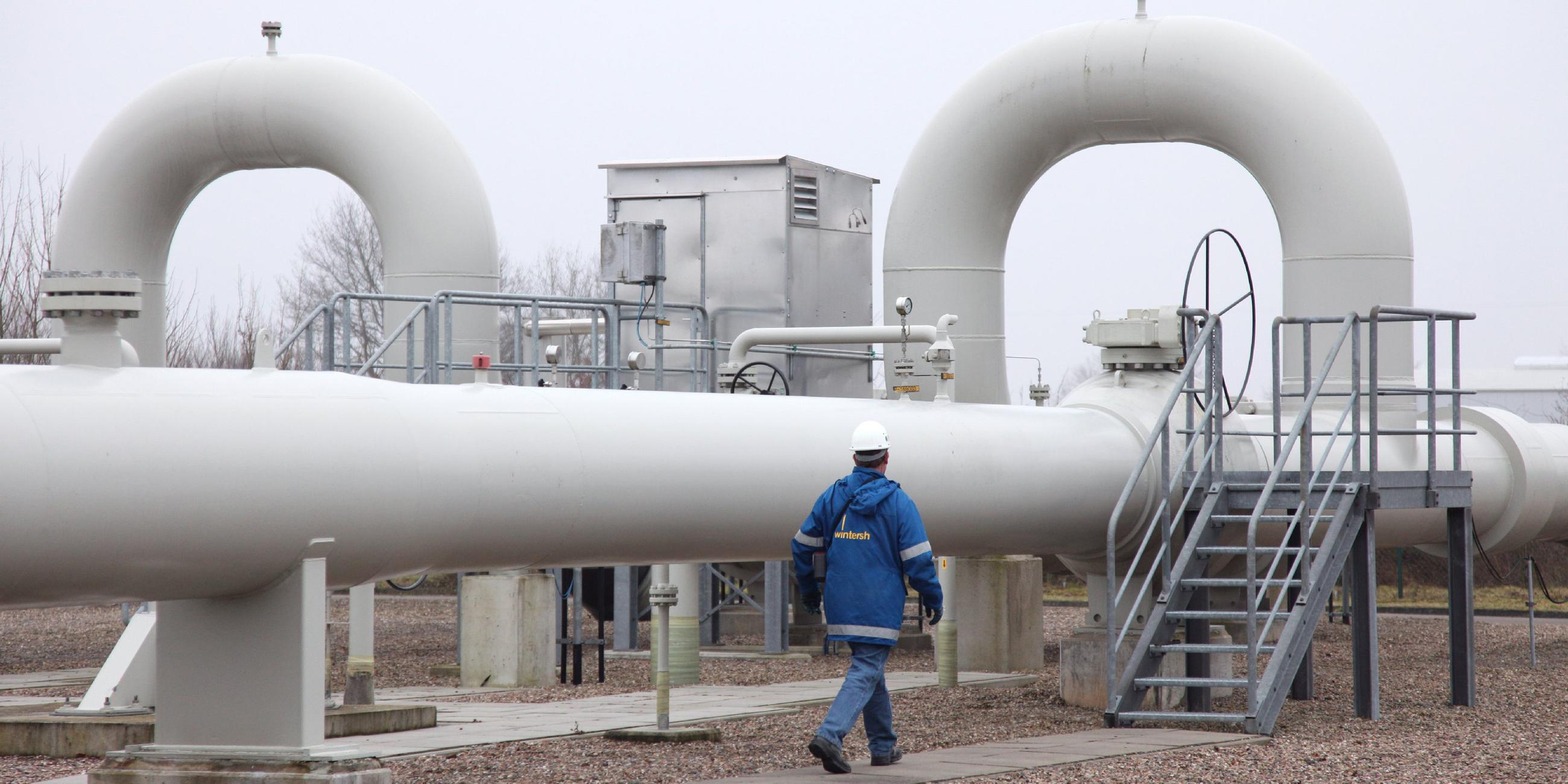 Pipeline auf dem Erdgasspeichergelände in Rehden
