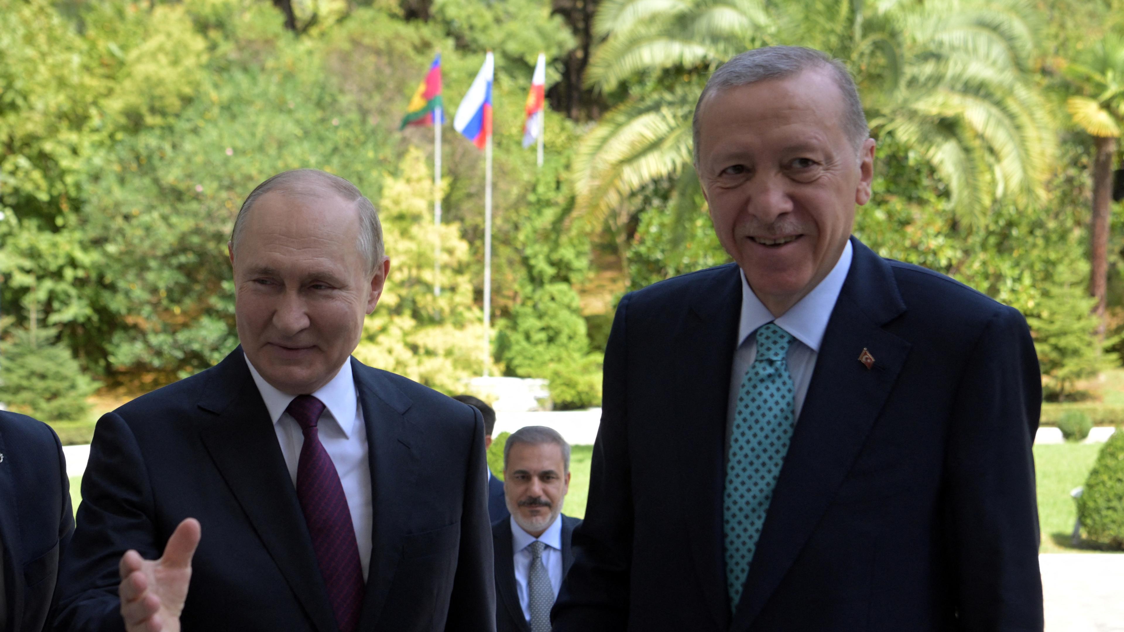 Erdogan und Putin bei ihren Verhandlungen in Sotschi
