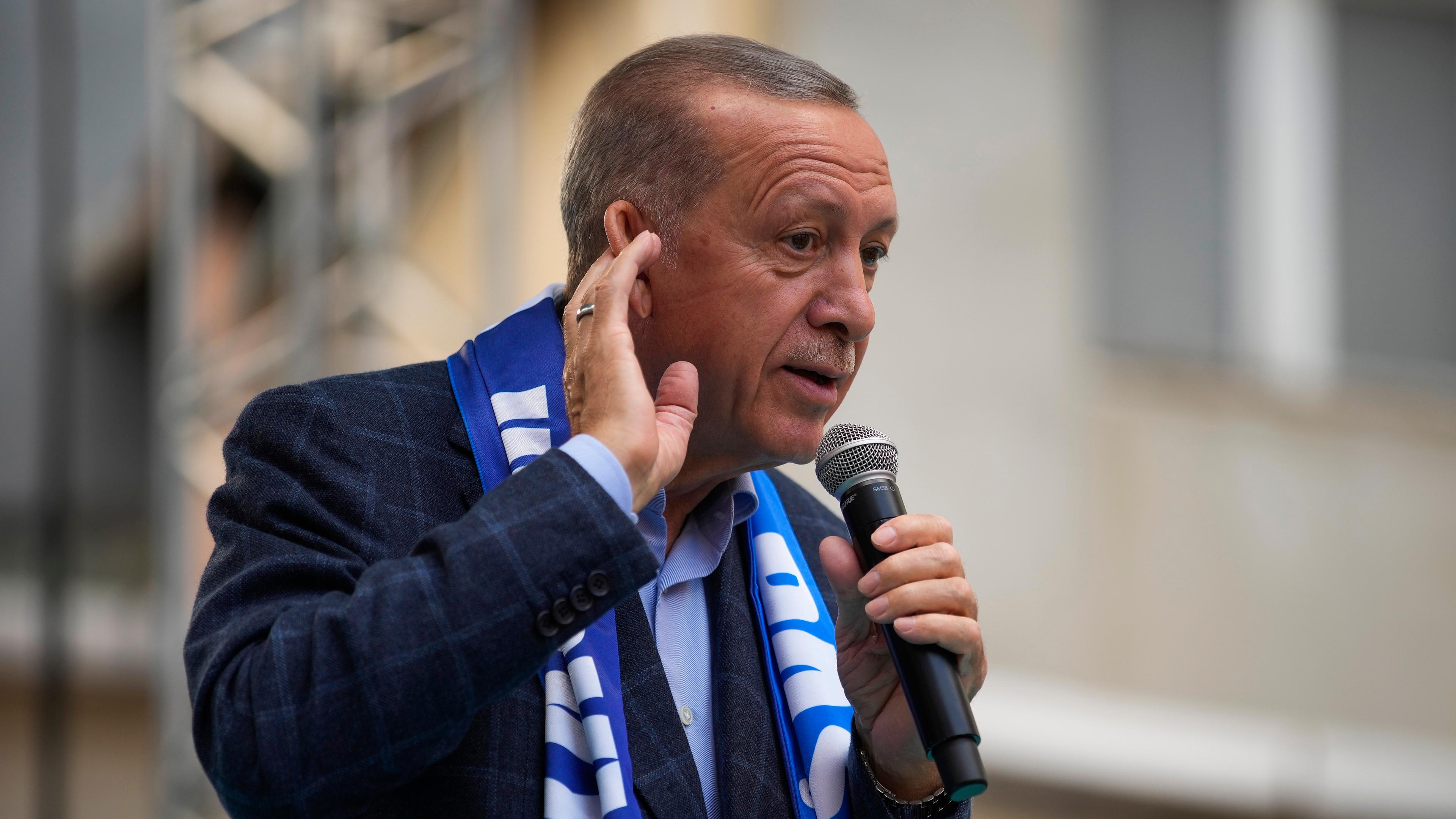 Der türkische Präsident, Recep Tayyip Erdogan, bei einer Wahlkampfveranstaltung in Istanbul