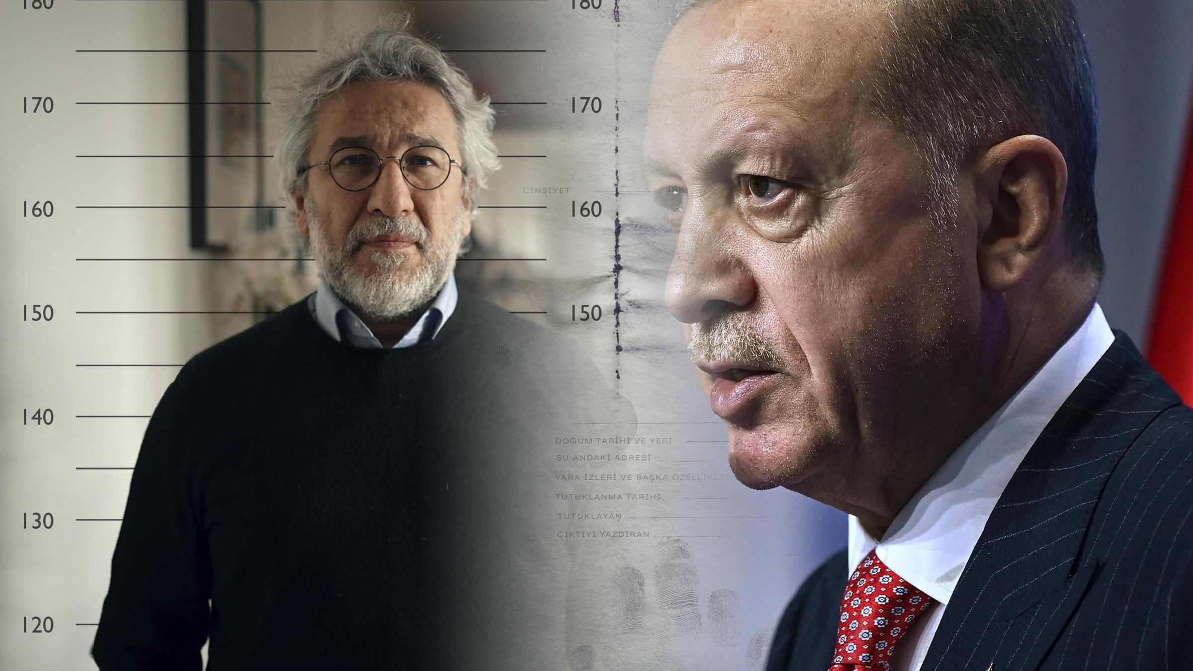 Montage Can Dündar und Recep Tayyip Erdogan