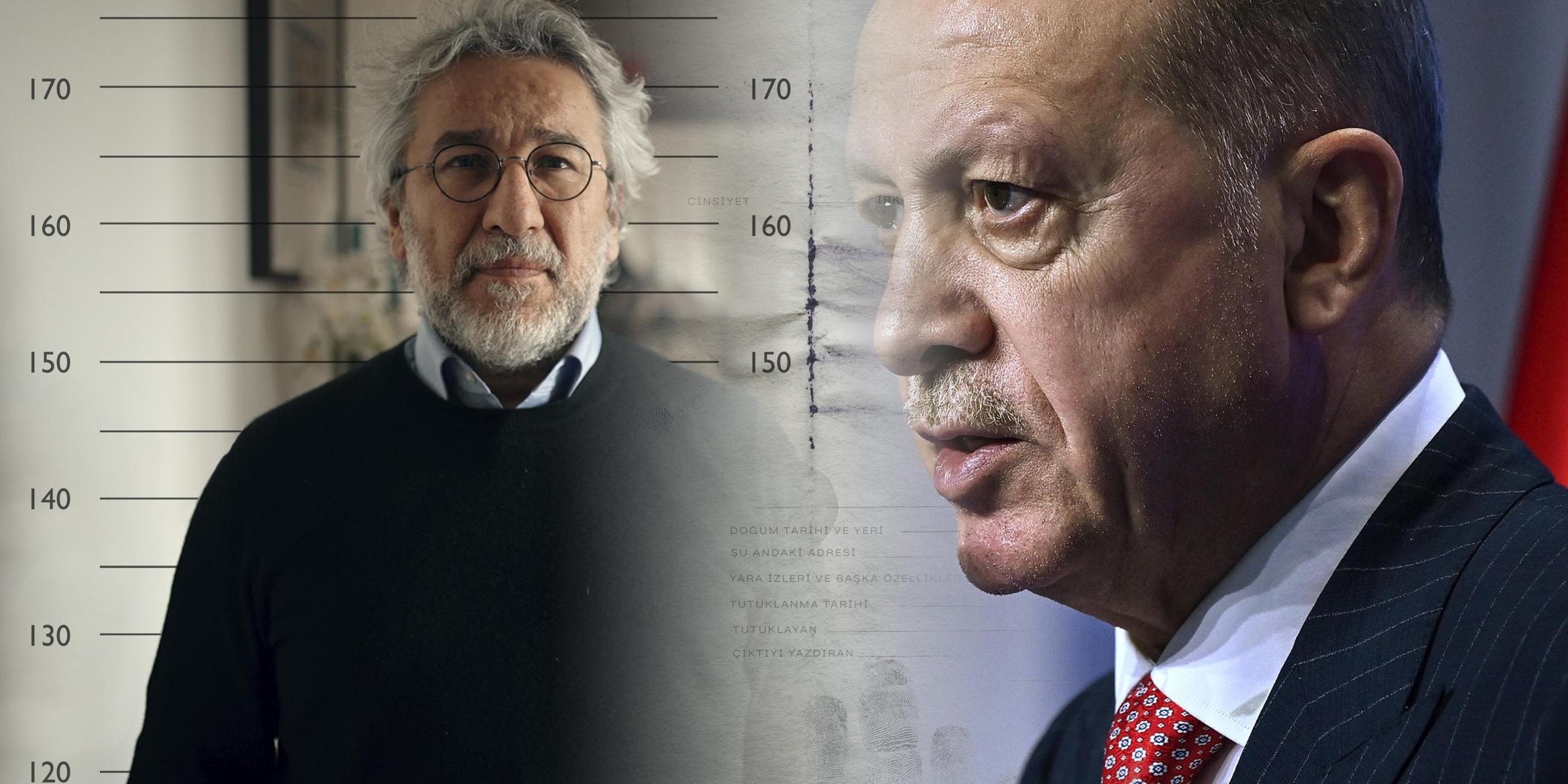Montage Can Dündar und Recep Tayyip Erdogan