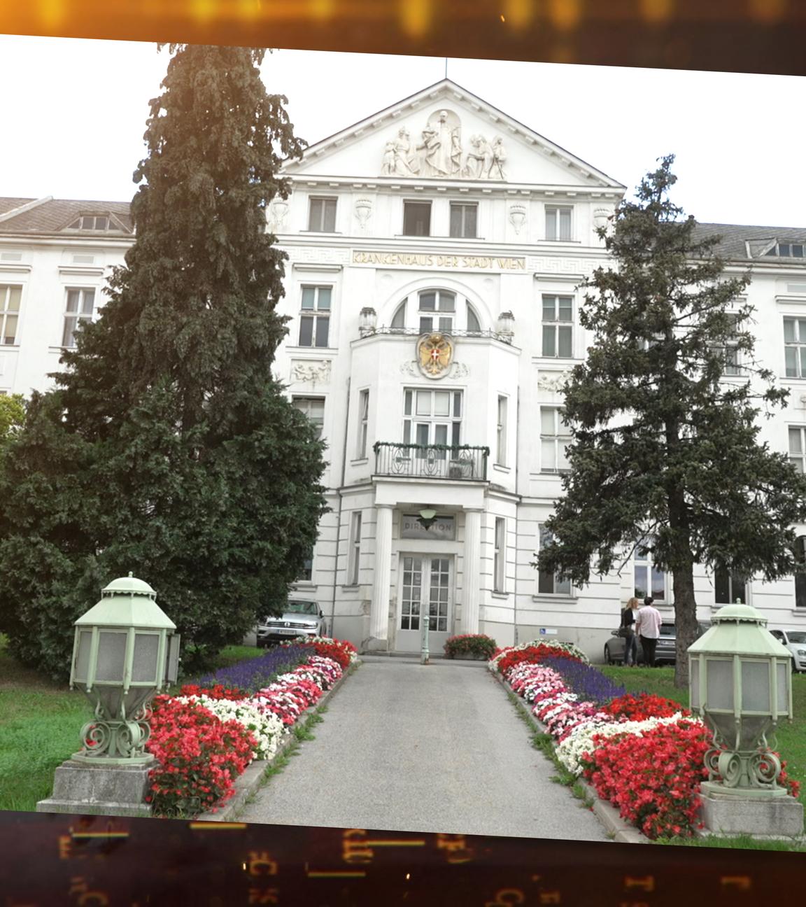 Außenansicht des damaligen Wiener Krankenhauses Lainz, heute Klinikum Hietzing