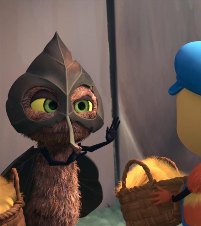 Incognito Imago hat die linke Hand erhoben und stoppt eine Biene.