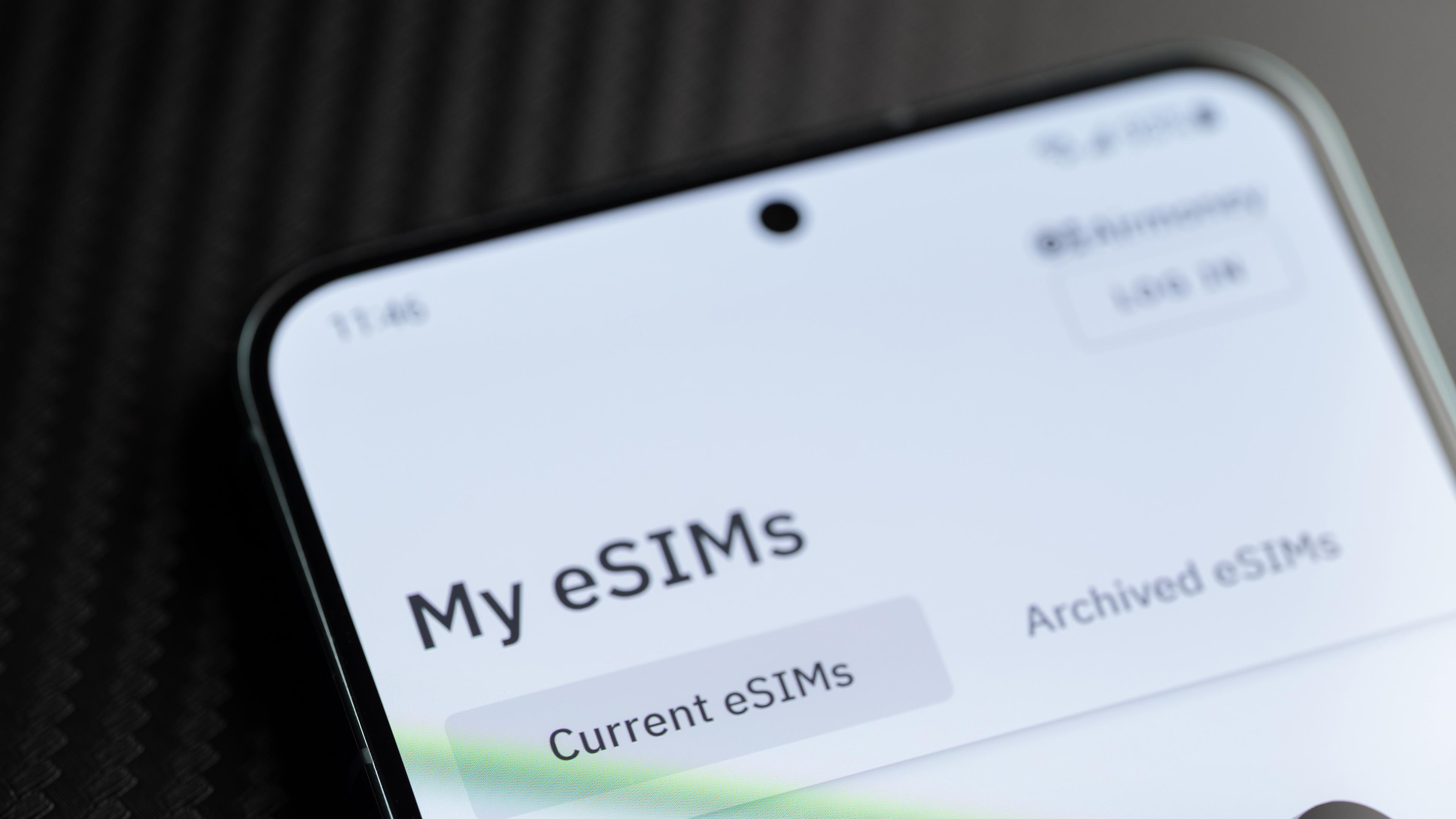 e-SIM-Karten-Verzeichnis auf dem Samrtphone