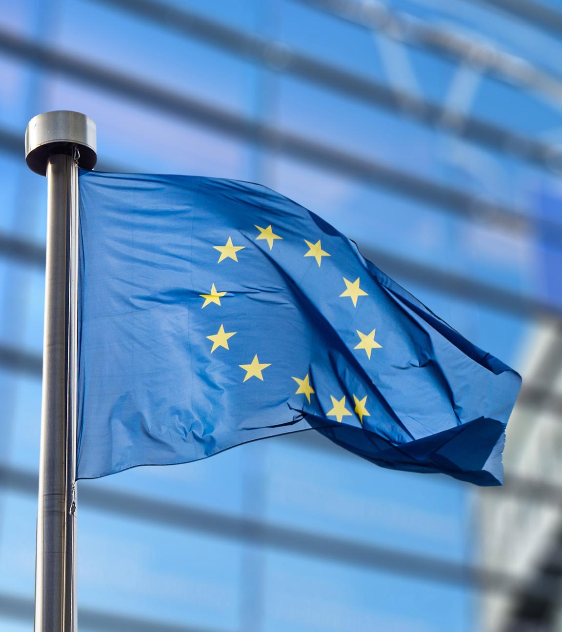 Flaggen der Europäischen Union in Brüssel