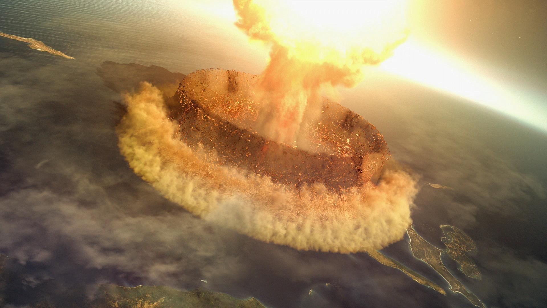 Asteroid schlägt auf der Erde ein (Grafik)