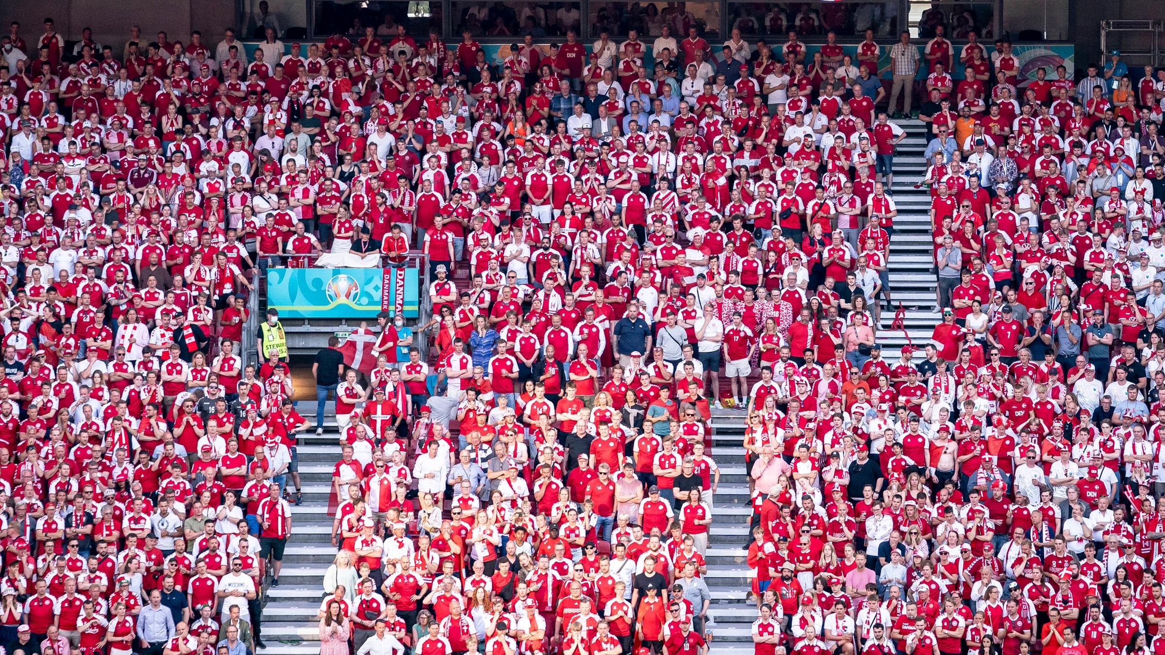 Dänische Fans am 17.06.2021 in Kopenhagen