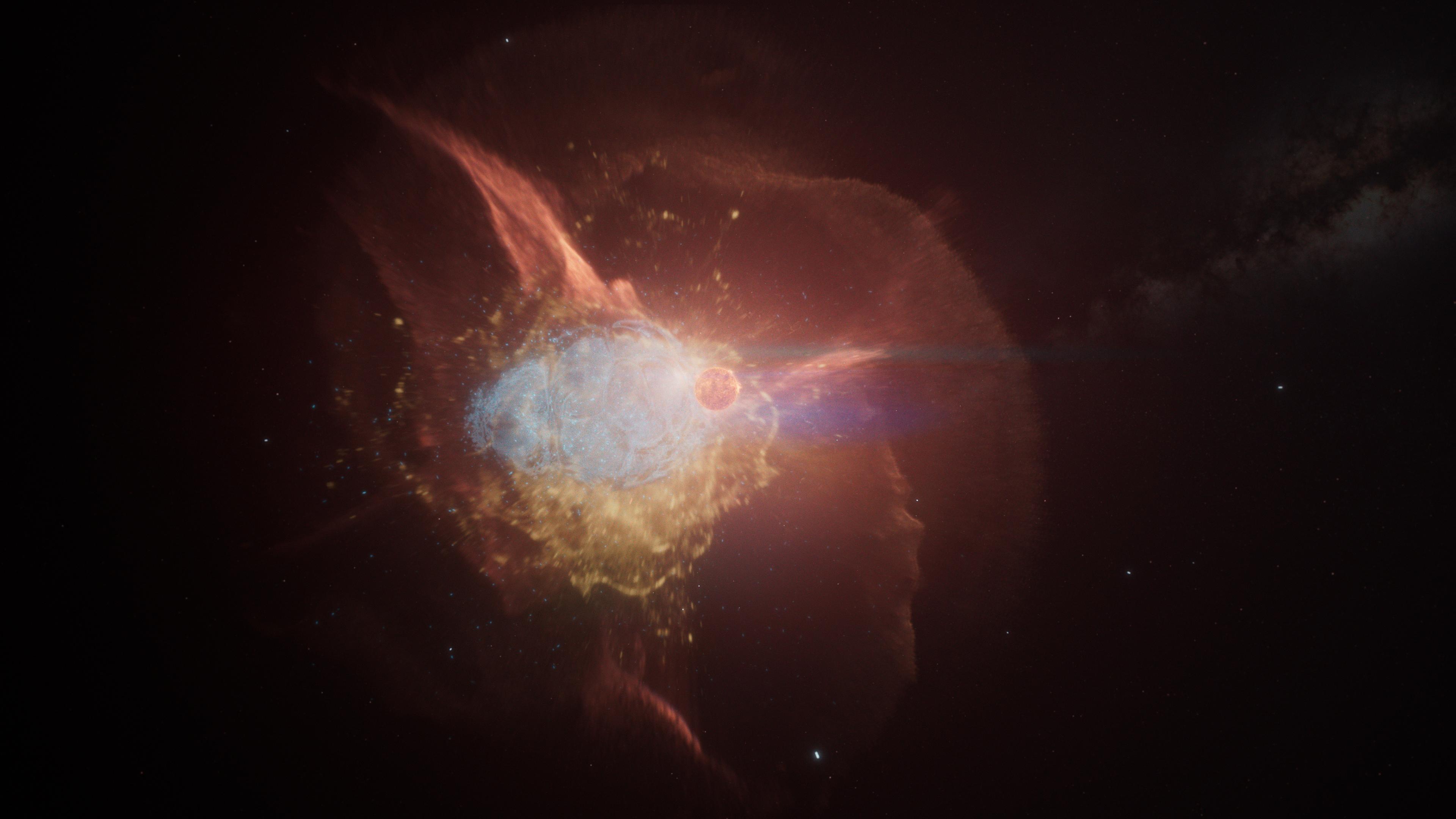 Computeranimation eines explodierenden Sterns.