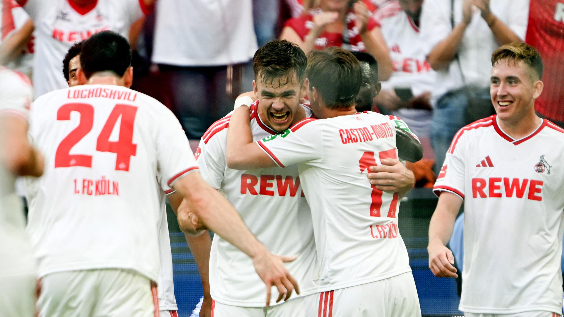 Thijs Dallinga (1. FC Köln) jubelt.
