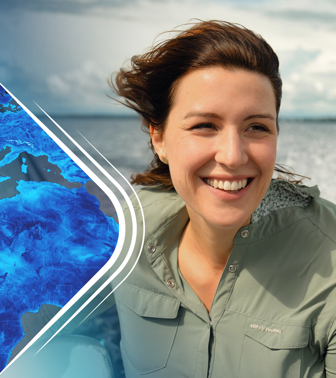 Hannah Emde auf Boot in Gabun