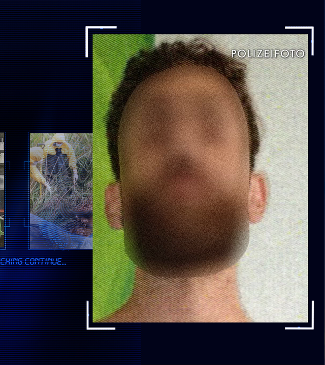 Links daneben: Lichtschematische Darstellung eines Fingerabdrucks.