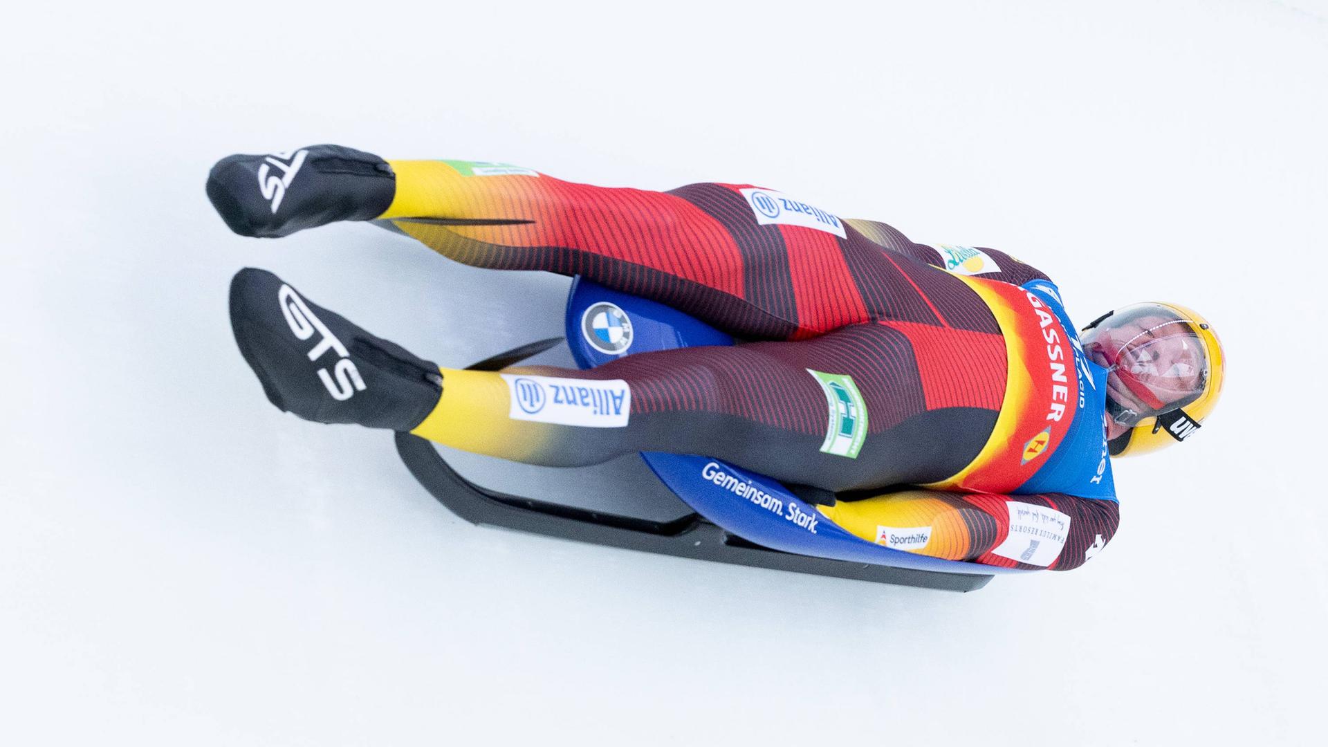 Rodler Felix Loch während der Olympischen Winterspiele in Lake Placid, USA. 