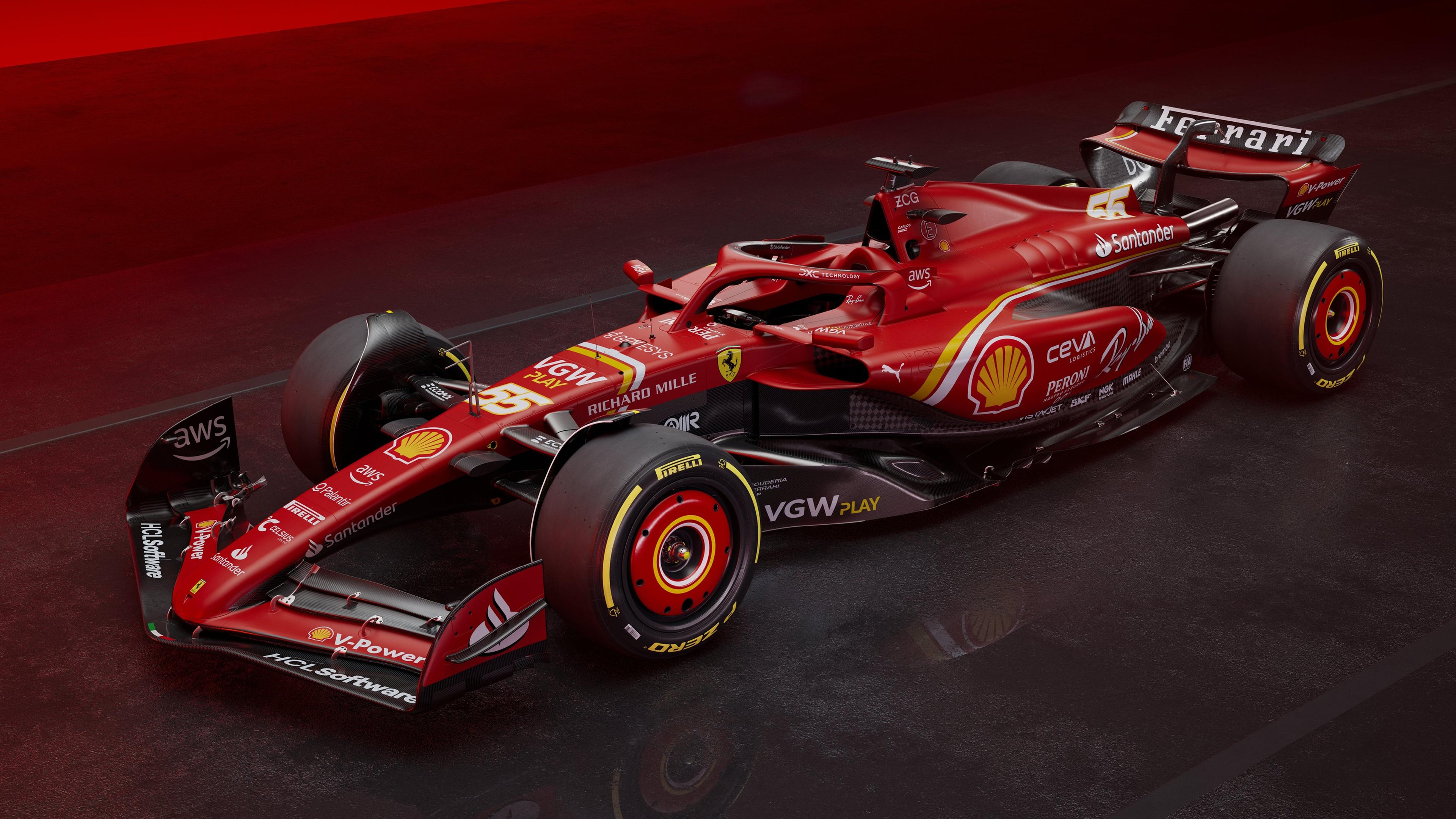 Großbritannien: Ferrari zeigt einen SF-24 der Scuderia Ferrari im Vorfeld der Formel-1-Saison 2024.