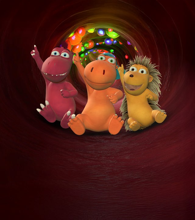 Der kleine Drache Kokosnuss, Oskar und Matilda lassen sich selbst im Schlund eines Schlucklochs nicht die Laune verderben.