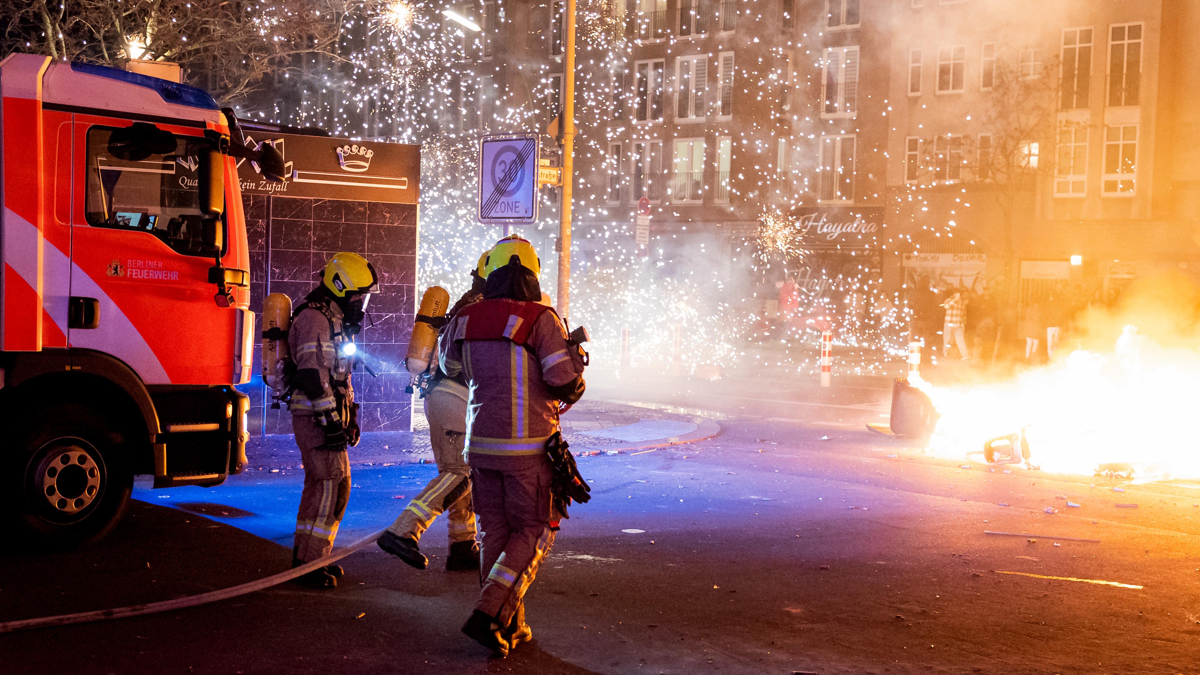 Feuerwehreinsatz in Berlin-Neukölln an Silvester