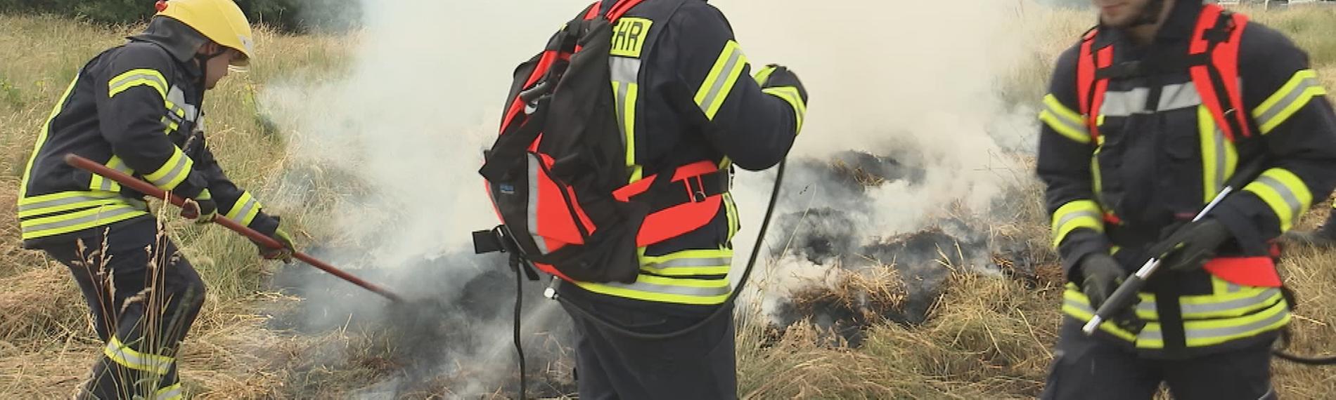 Feuerwehrausbildung: Waldbrandbekämpfung.