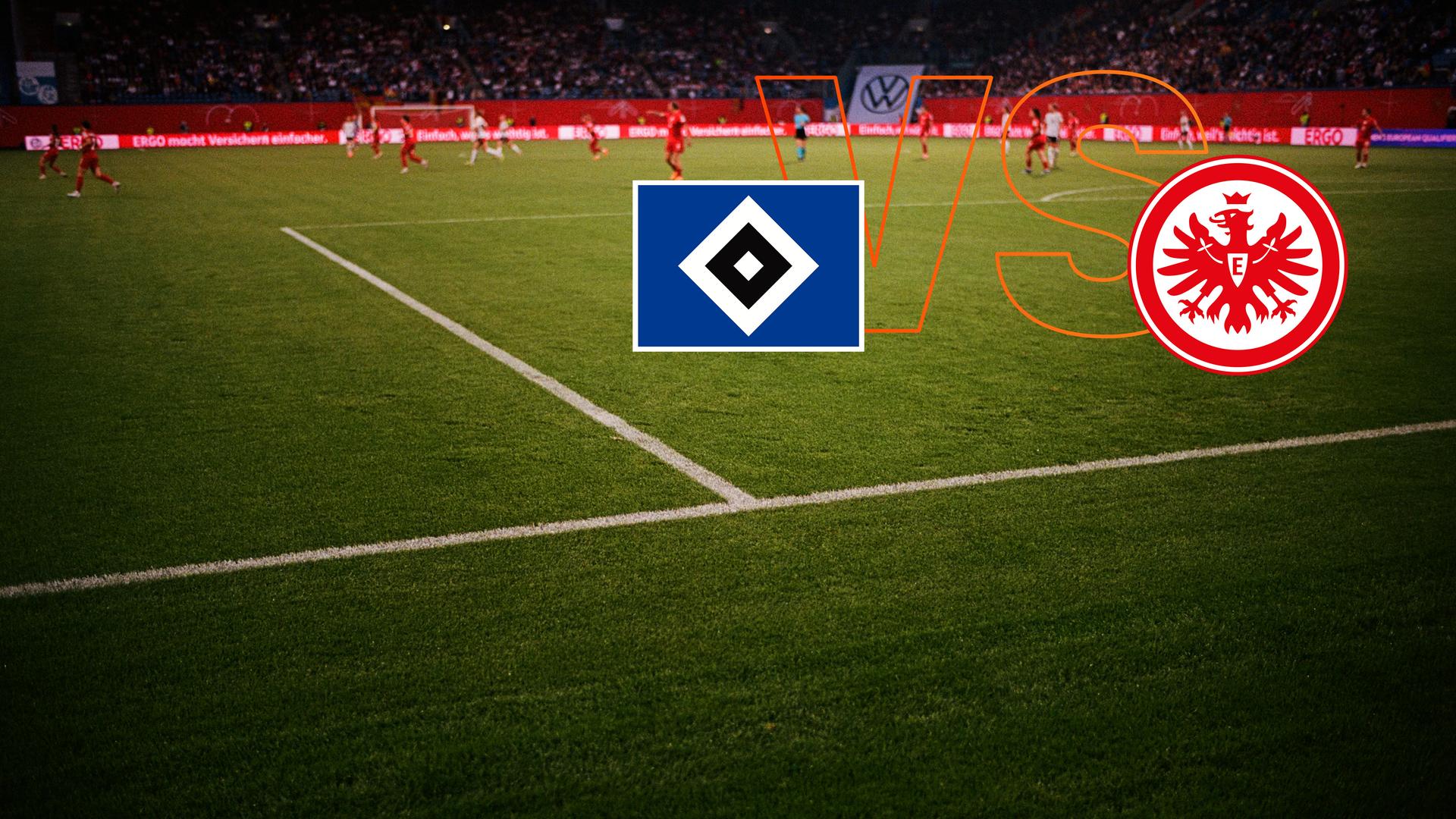 Vereinslogos von HSV und Eintracht Frankfurt