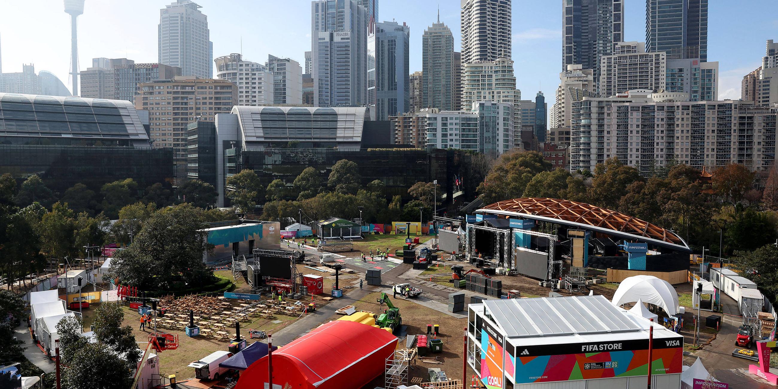 FIFA Fan Festival im Tumbalong Park in Sydney, aufgenommen am 17.07.2023
