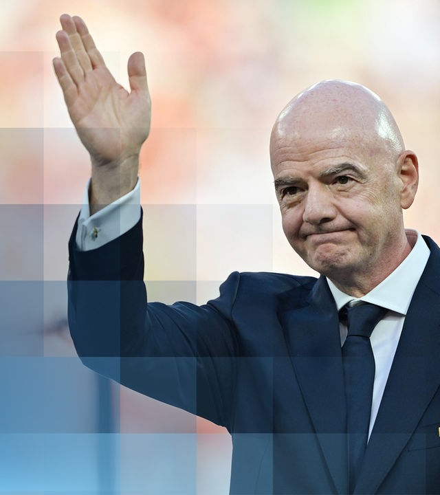 FIFA-Präsident Gianni Infantino winkt.