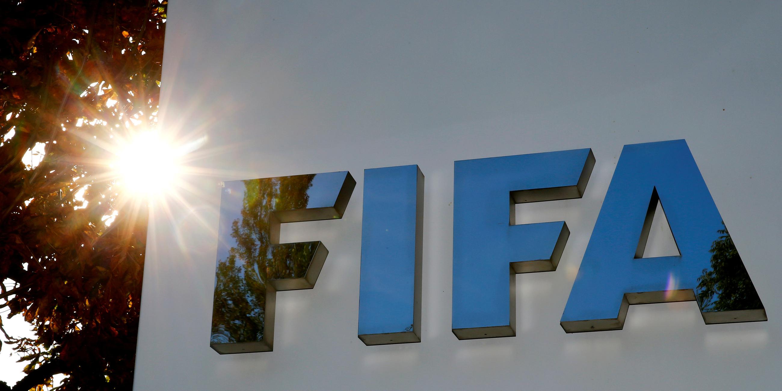 file photo: logo of fifa is seen in zurich