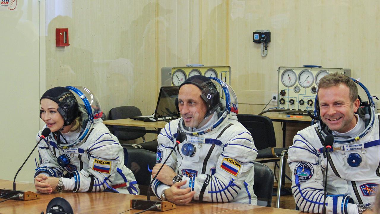 Russisches Filmteam auf der ISS