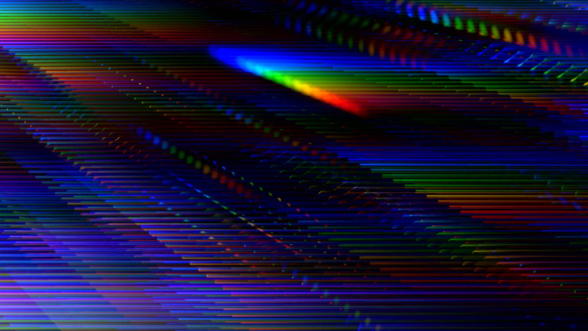 Abstraktes Bild: Spektralfarben hinter geriffeltem Glas