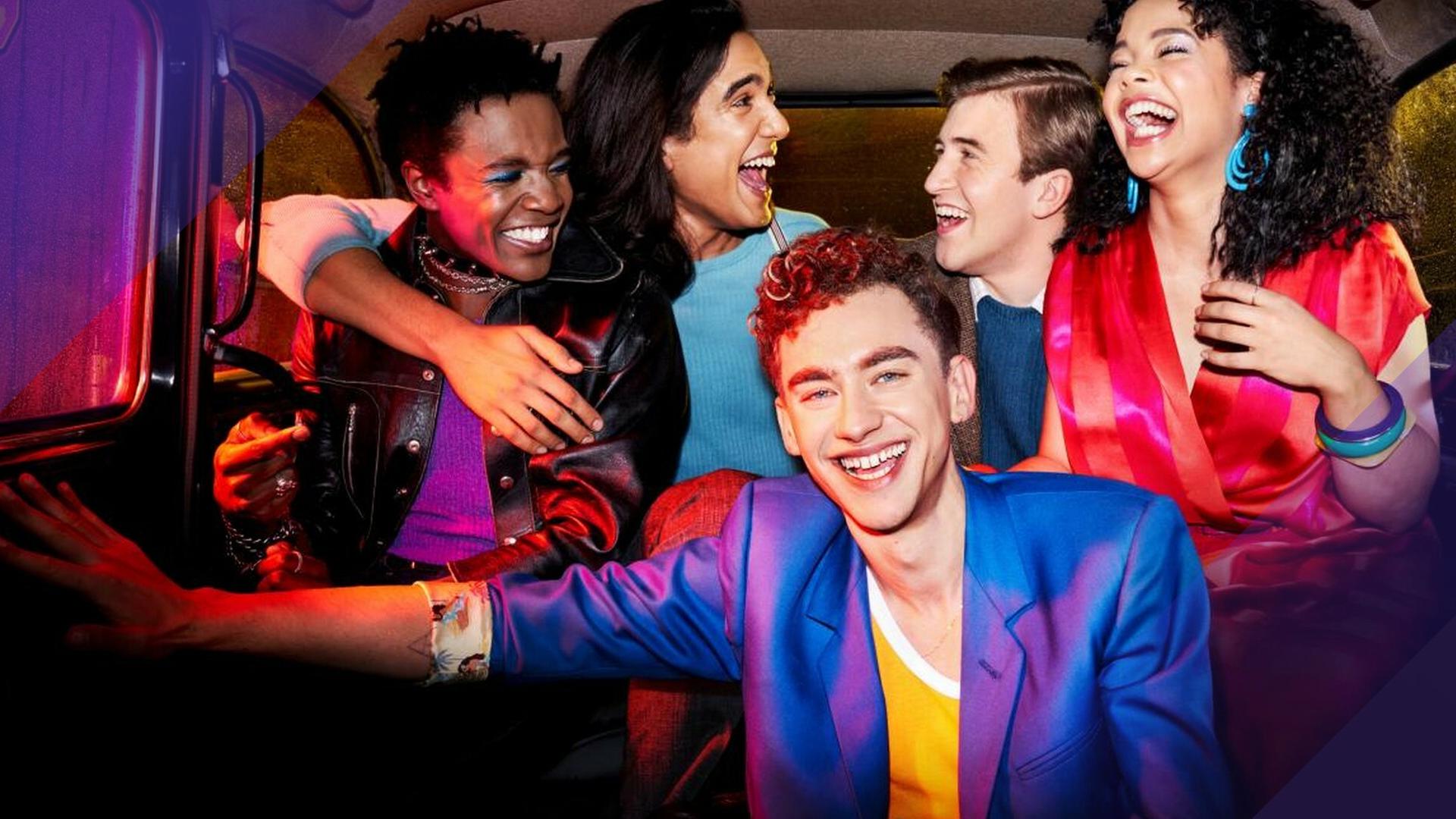Omari Douglas, Nathaniel Curtis, Olly Alexander, Callum Scott Howells und Lydia West in "It's a Sin".