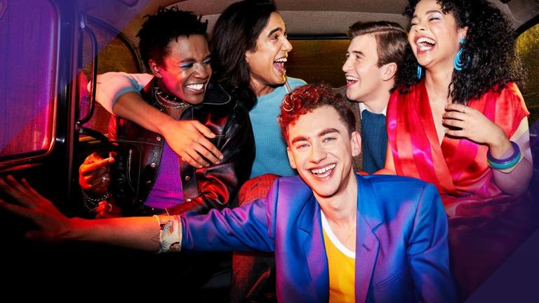  "It's a sin": Von links: Roscoe (Omari Douglas), Ash (Nathaniel Curtis), Ritchie (Olly Alexander), Colin (Callum Scott Howells), Jill (Lydia West)