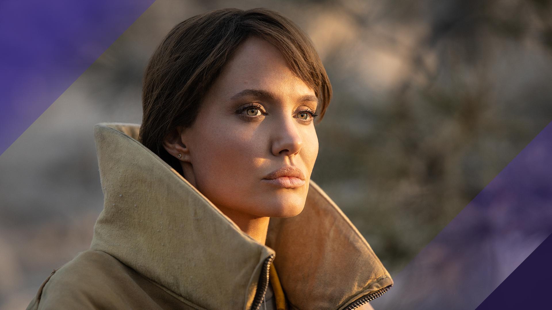 Großaufnahme von Angelina Jolie in "They Want Me Dead".