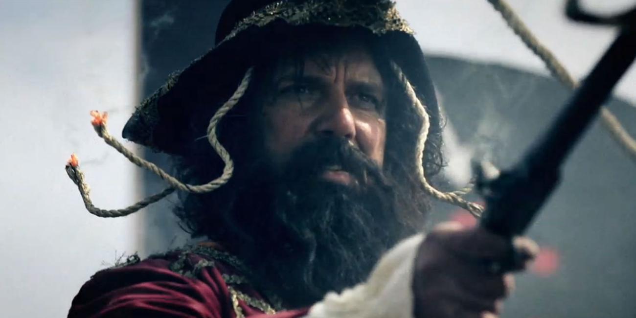 "Aufgedeckt: Blackbeards Schiff": Filmszene: Pirat Blackbeard.
