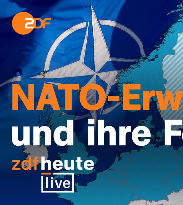 Im Vordergrund der Text: "NATO-Erweiterung und ihre Folgen". Links im Bild eine Nato Flagge, in der Mitte eine Karte Europas, Finnland und Russland sind hervorgehoben.
