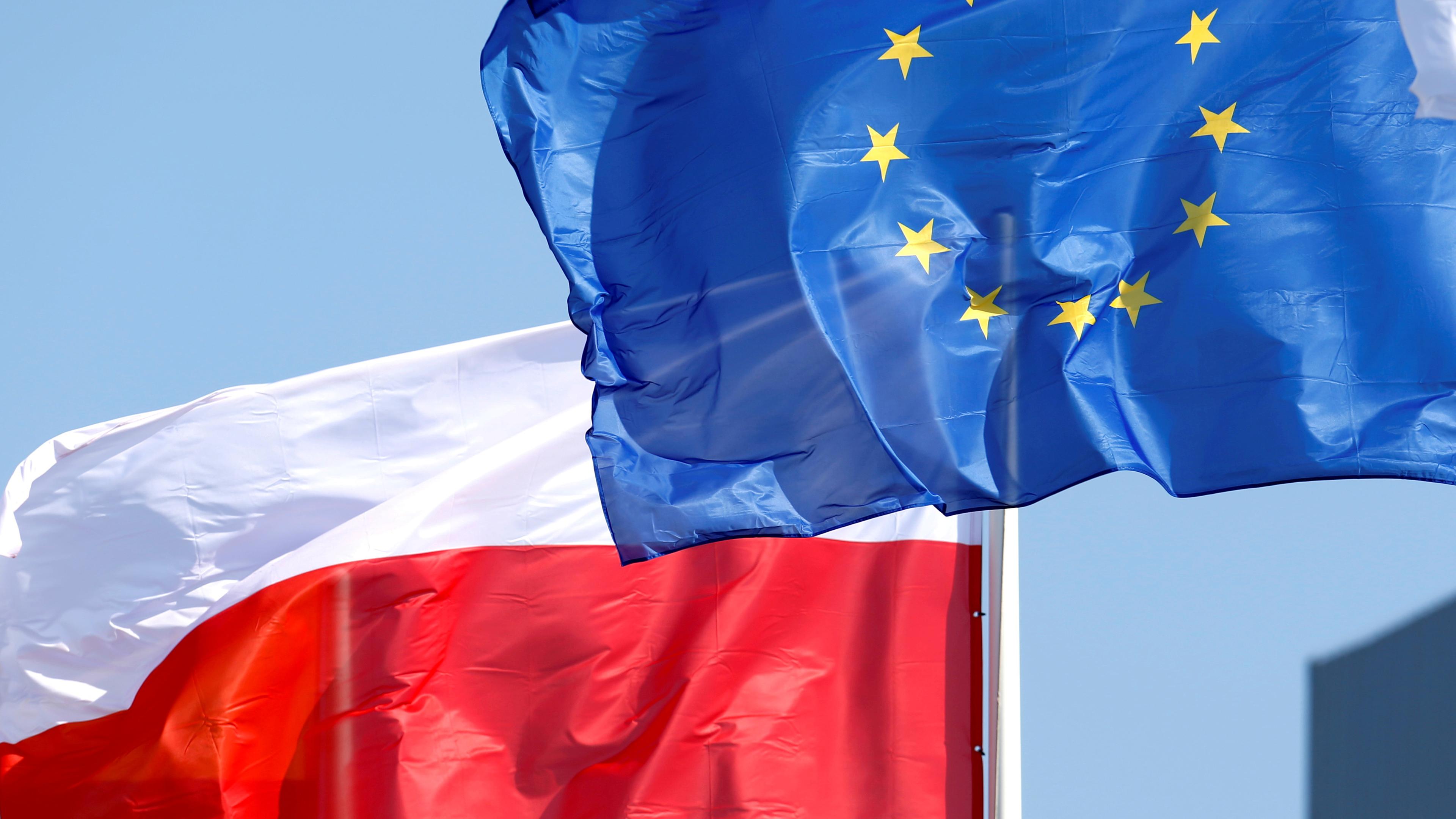 Flagge Polen und EU