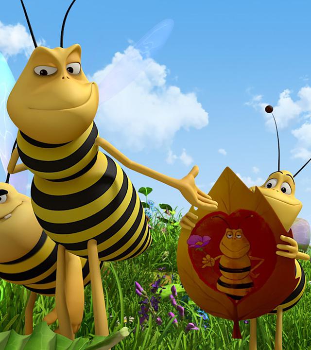 Die Wespen statten Rufus einen Besuch ab und machen Wahlkampf. Die rechte Wespe hält ein Wahlplakat mit ihrem Anführer in den Händen.