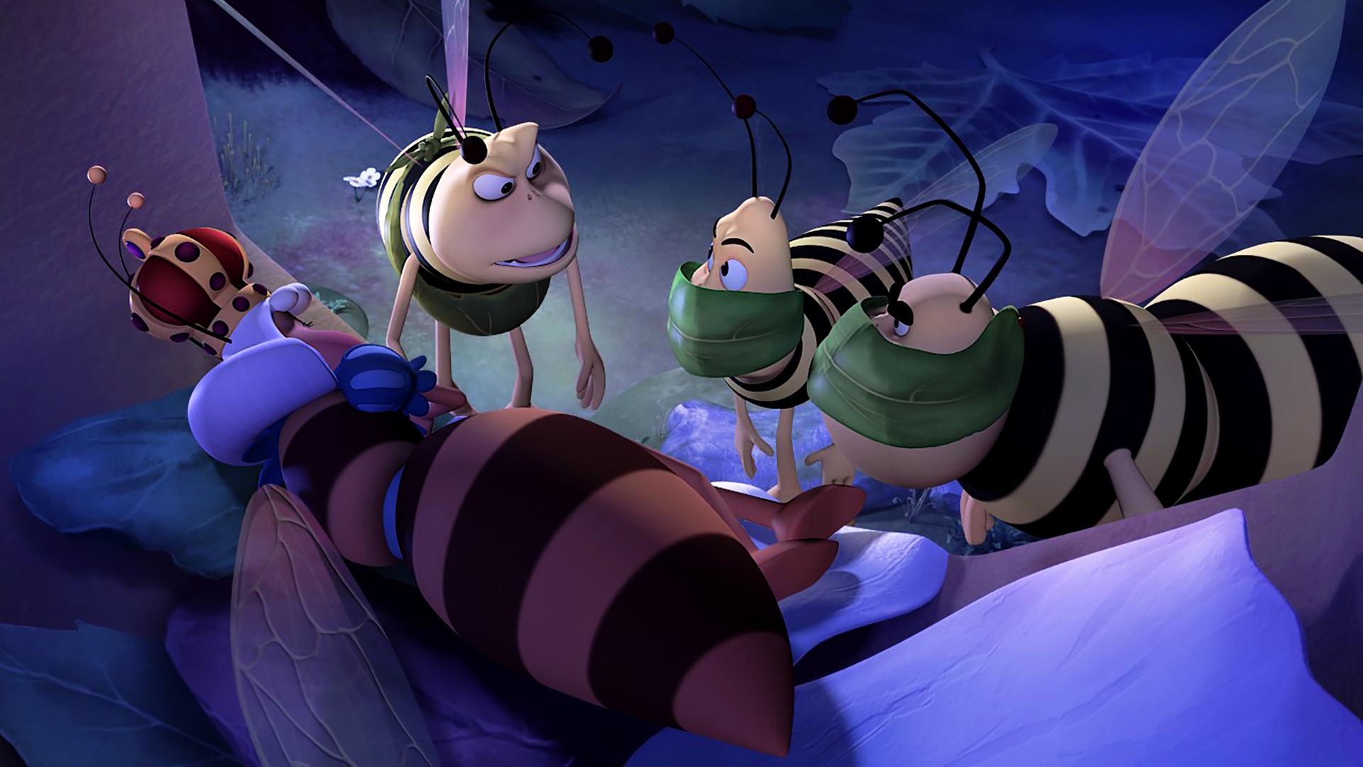 Es ist Nacht und die Wespen stehen vor der schlafenden Königin und beraten sich.