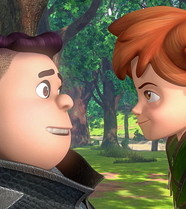 Robin stellt Ralf, den Sohn des Sheriffs, zur Rede.