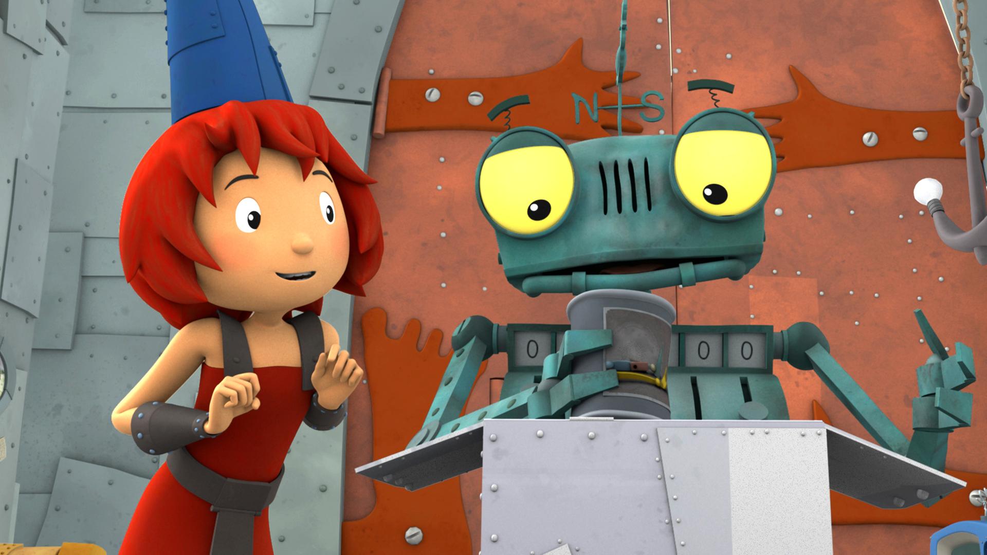 Rösti holt die Dose mit der Asche eines Verwandten aus einem Karton und schaut diese an. Bö steht daneben und schaut sie ebenfalls erwartungsvoll an.