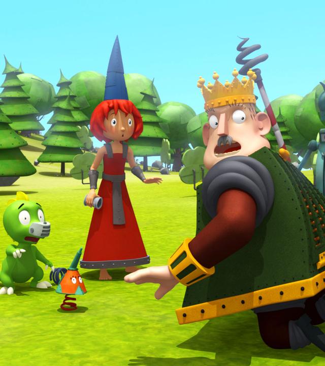 Alle haben Angst vor dem seltsamen Ungetüm. Koks, Prinzessin Bö, der König und sogar Ritter Rost stehen wie erstarrt. 