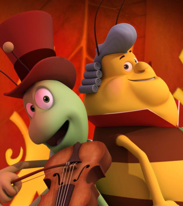 Flip und Elvis rocken Rücken an Rücken die Bühne. Flip wie immer mit seiner Geige in der Hand!