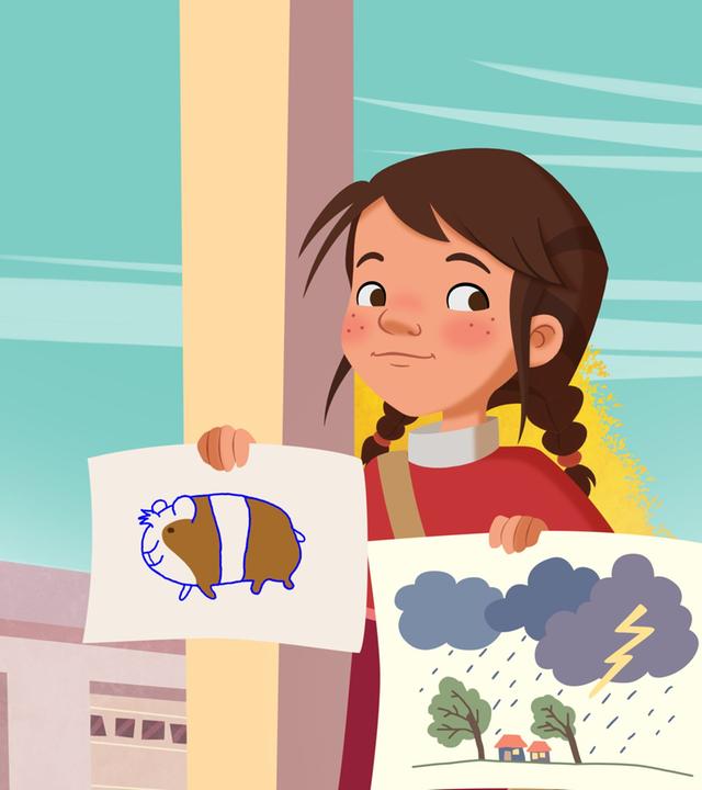 Die Kinder haben Bilder gemalt.