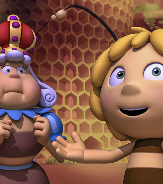 Maja berichtet der Königin von der Sonnenfinsternis und sieht dabei sehr begeistert aus.